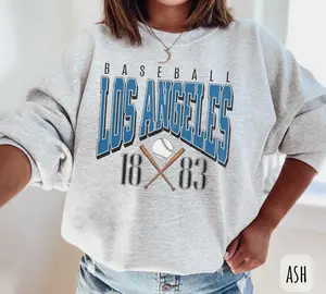 [SALE UP TO 50%] Vintage Los Angeles Baseball Sweatshirt � Retro LA Baseball Hoodie Gear, Boys in Blue Fan Merch Tee, Cali Baseball Style for Men & Women