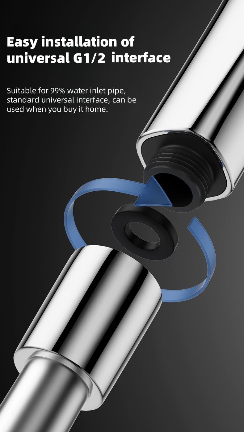 High-Pressure Handheld Shower Head, 6 Spray Mode Patterns, Water-Saving Design, Bathroom Shower Head, Fixed Shower Head, Bathroom Additions, Easy to Install, Durable, Silvery,Black Shower Head for Shower Use Solely For shower use solely