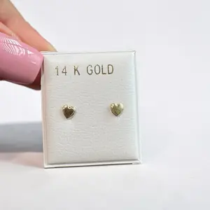 Heart-Shaped 14K Gold Earrings for Women