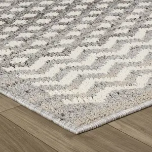 5' X 8' Gray and Beige Moroccan Distressed Area Rug
