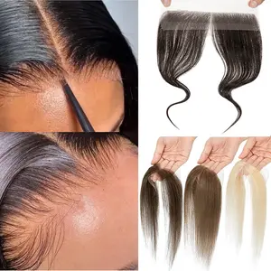 Lace Base Forehead Hailine Bangs Frontal Lace Hairpiece Human Hair Topper