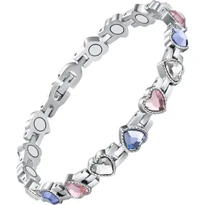 New Heart-Shaped Gaussian Full Magnet Bracelet Adjustable Diamond Magnet Bracelet Cross-Border Special Goods Trendy Jewelry