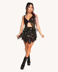 Lace Flowerfields Stretch Ruffle Top