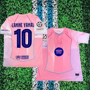 2526 FCB pink Yamal 10 Short Sleeve Soccer Jersey