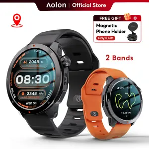 【BUILT-IN GPS】Aolon Navi R3 Ultra Men’s Smart Watch for outdoor use, with 1.43" AMOLED display, stainless steel bezel, Bluetooth calling, 60 sports modes, Motion L4 algorithm, 24/7 health tracking, IP68 waterproof, Android & iOS compatible.