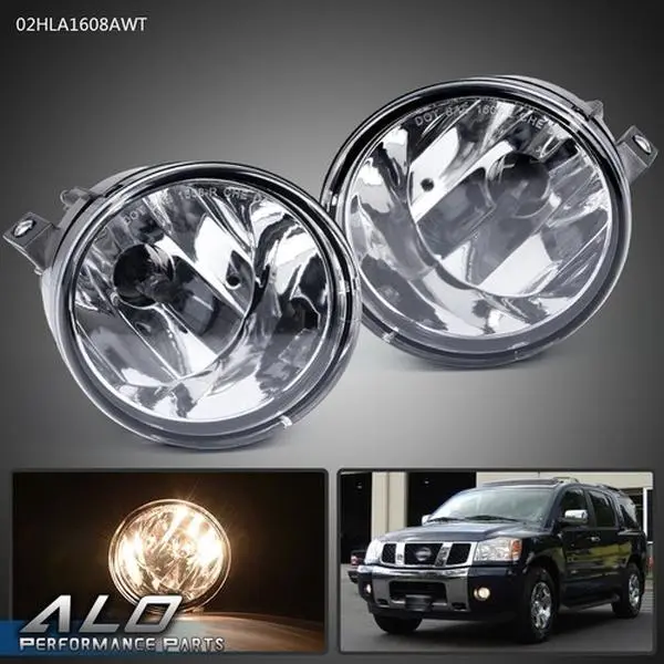 Fit For 04-15 Titan/05-07 Armada Clear Lens Front Fog Lights Lamps W/ Bulbs