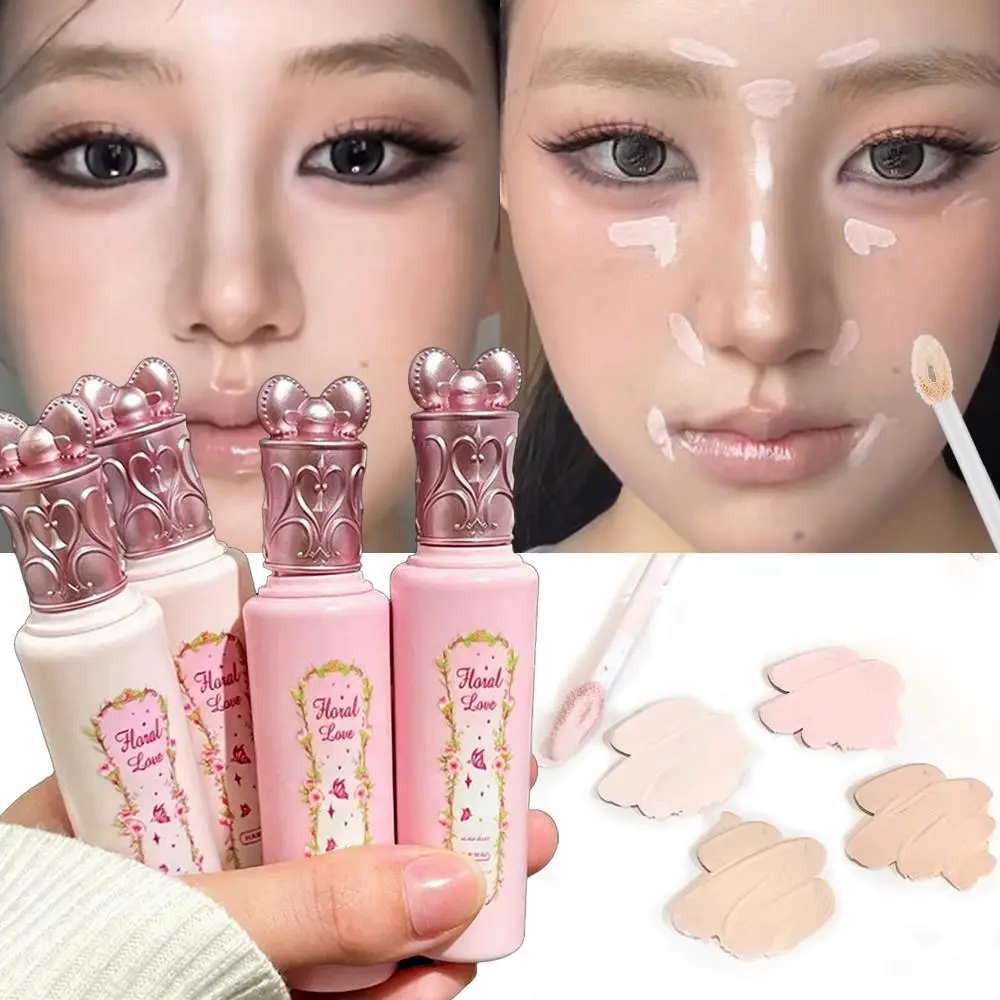 Pale Pink Brightening Concealer Liquid Matte Waterproof Cover Spots Acne Skin Tone Corrector Face Contour Mixed Base Makeup