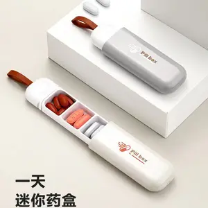 Portable Mini Pill Organizer - Weekly Medication Dispenser Box with Light-Proof & Moisture-Proof Design, Compact Travel Pill Case for Vitamins and Supplements