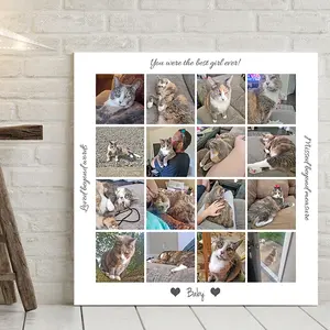 Pet Memorial Photo Collage Canvas Print Gift Wall Decor