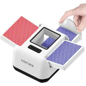 Automatic Card Shuffler|1-2 Deck Electric Card Shuffle Machine|Portable Rechargeable Batteries of Poker,Blackjack,Uno,Skip-Bo,Phase 10 More Playing Shuffler for Home Game,Travel