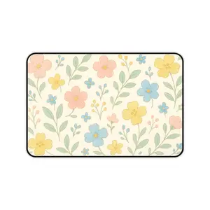 Desk Mat, Pastel Flowers, Dainty Design, Cute Desk Setup, Floral Mouse Pad, Pretty Office Decor, Work From Home Accessory, Desk Organizer,