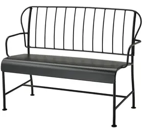 Ikea LÄCKÖ Loveseat, Outdoor Gray Metal Patio Bench – Weather-Resistant 2-Seater Garden Sofa, Durable Balcony Seating with Minimalist Scandinavian Design for Patio, Terrace & Outdoor Living Spaces