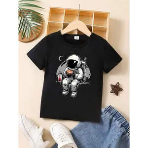 Baby Boys' Casual Simple Fun Lovely Astronaut Printed Top