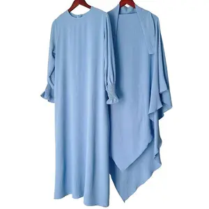 202524129 #   abaya for women Muslim UK 2 piece prayer dress Muslim women with khimar hijab for women loose long sleeve maxi dress with niqab burka clothing glitter2025