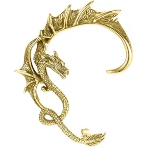 Gothic Dragon Ear Cuff 1pcs Retro Silver Punk Hip Hop Stainless Steel Snake Dragon Cuff Earring Cartilage Climber Ear Wrap Ear Earrings Stud Wrap Snake Dragon Earrings for Women or Men