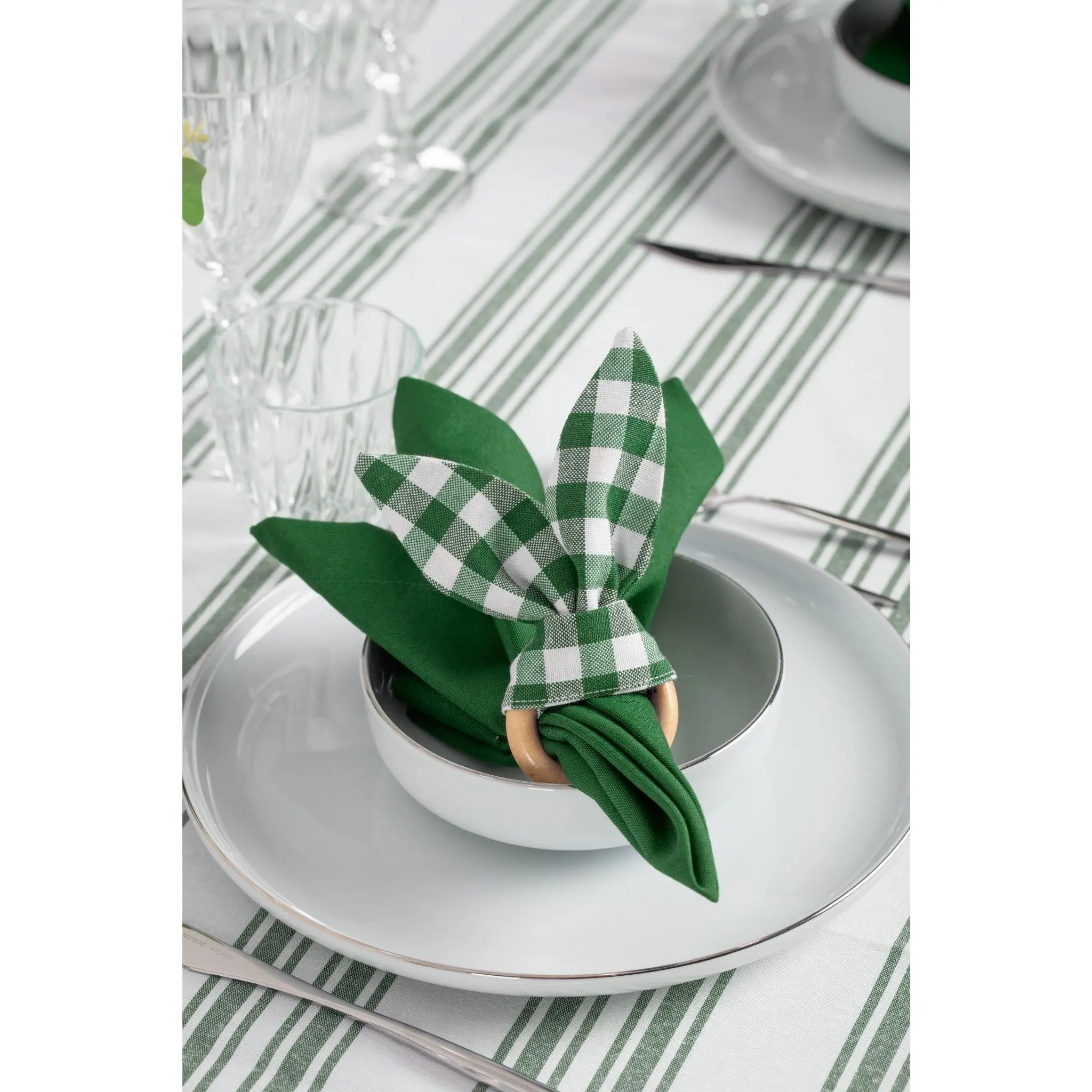 Napkin and Ring Set - Emerald Green