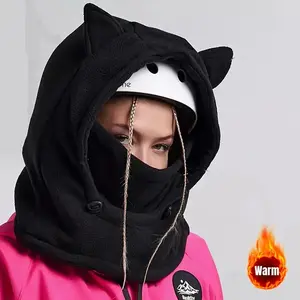 Winter Balaclava - 100% Polyester Knitted Windproof Warm Neck Gaiter with Hood for Outdoor Activities Cycling Skiing Motorcycle Liner