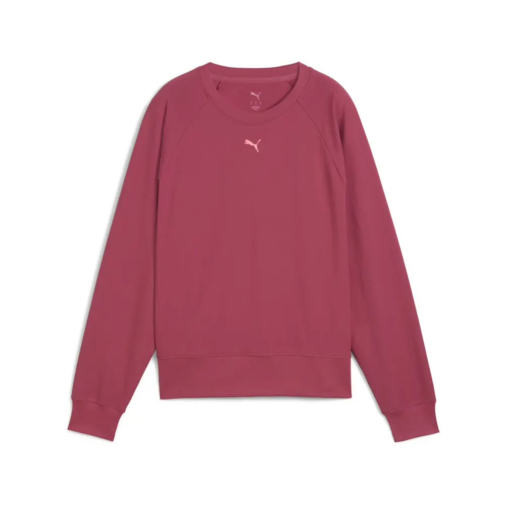 PUMA Womens Cloudspun Fashion Midlayer Crew Neck Sweatshirt Casual - Red
