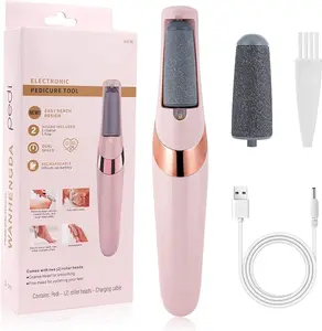 Electric Foot File, USB Rechargeable Feet Callus Remover with 2 Speed of Replacement Rollers & LED Lights, Professional Hard Skin Remover Foot Care Tools for Cracked Heels Calluses & Dead Skin