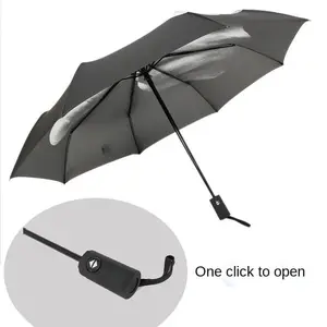 Windproof Folding Black Middle Finger Umbrella with 10 Bone Structure for Men and Women