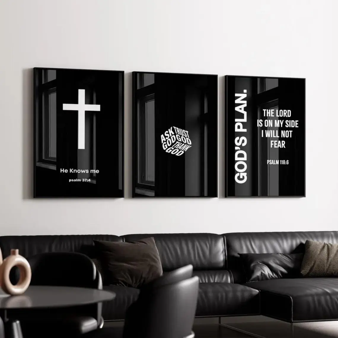 3-Piece Glossy The Last Supper Jesus Collectibles Prints, Artistic Fantasy Black-White Christian Unframed Wall Art, Living Room Decor Inspo Gift, Wall Decor