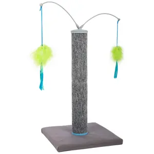 Spin Cat Toy, Carpet Scratching Post, Interactive Spinning Wand, Multicolored