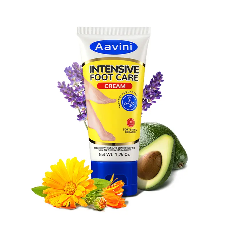 Aavini 50 ml (1.76 oz) Foot Care Cream with Sunflower Seed Oil - Natural Oils Infused Moisturizing Foot Cream for Dry, Cracked Skin Repair, Cracked Heels, Callus Removal, Softening, Hydration, Travel-Friendly, Twice Daily Daily Care