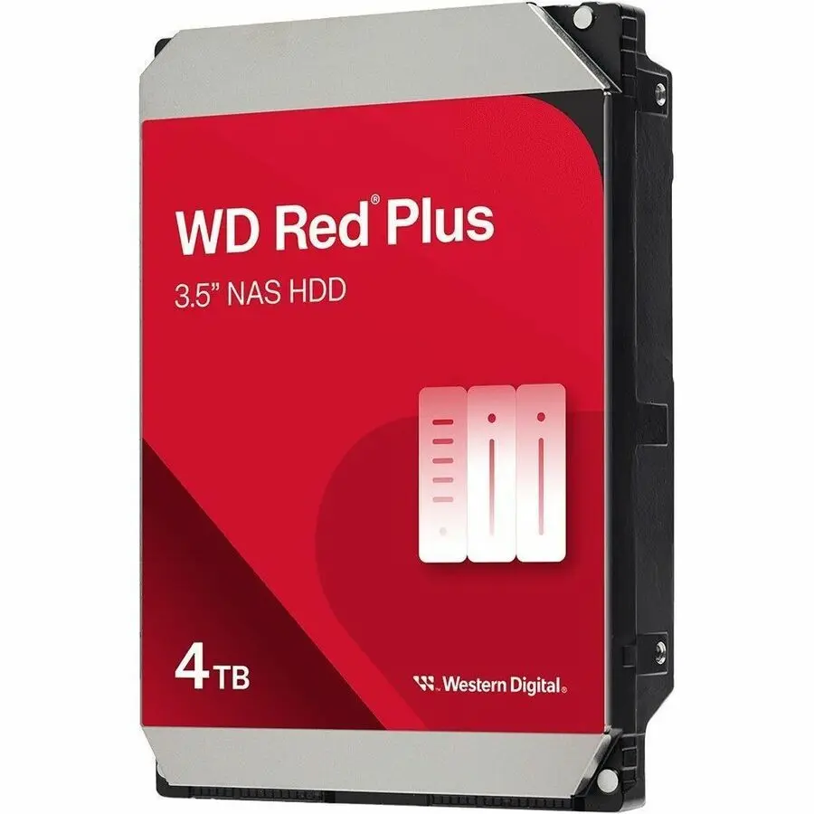 Western Digital Red Plus Internal Drive - 4TB Capacity Storage HDD, 3.5" 5400rpm SATA Internal Hard Disk Drive WD40EFZZ