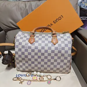 Pre-owned Louis Vuitton LV speedy 30 white checkered pattern（SZ H05480）