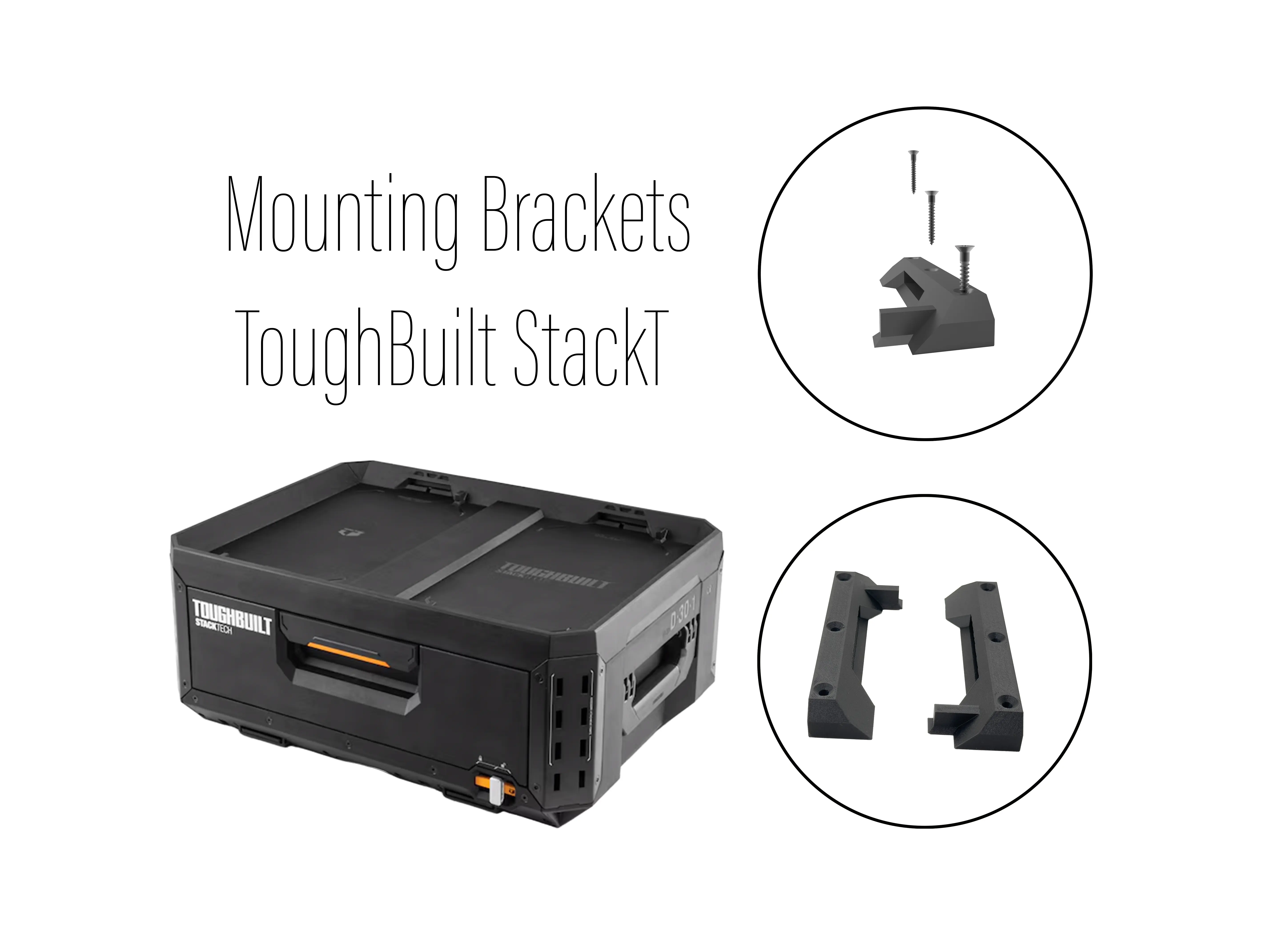 Mounting Brackets/Cleats for ToughBuilt StackTech Set