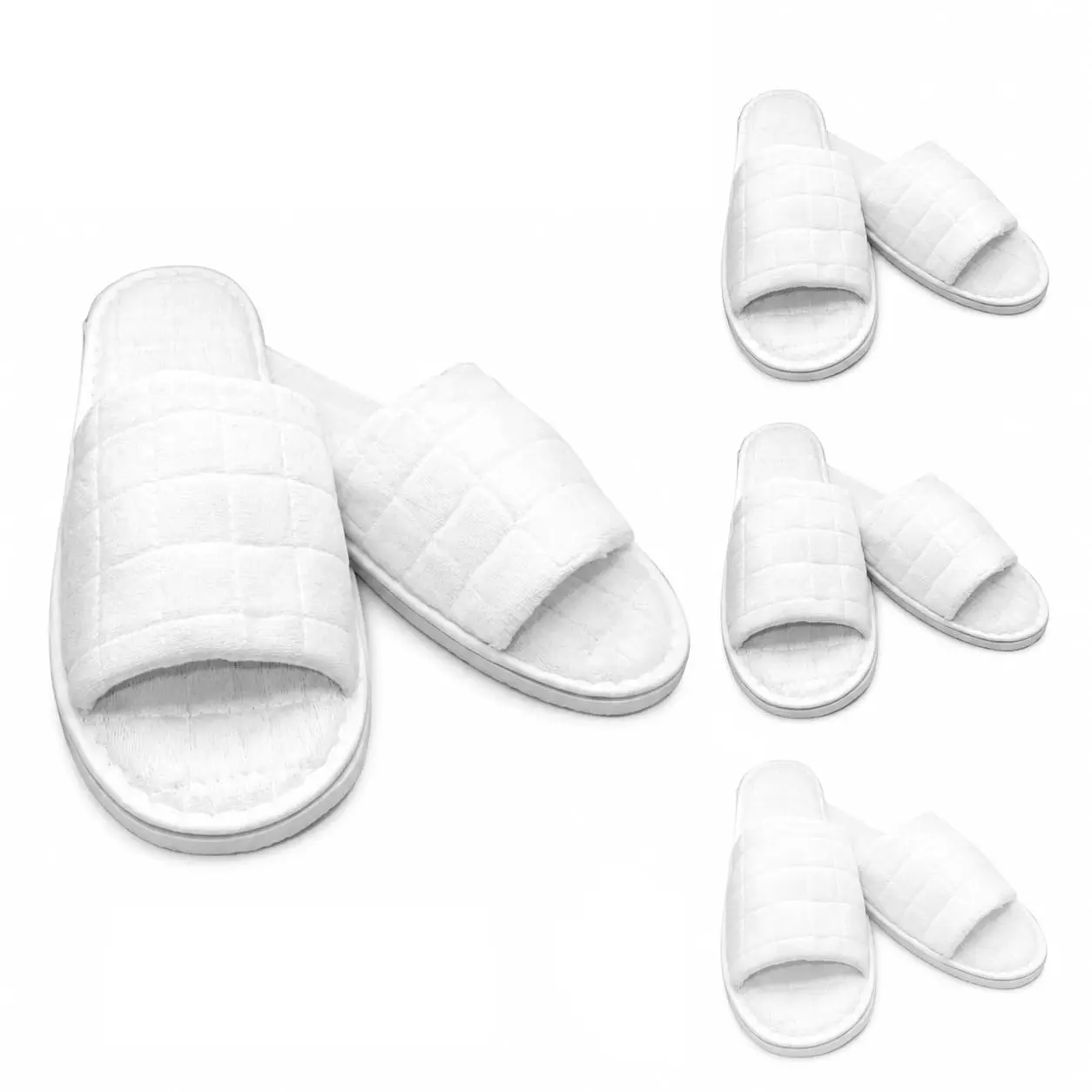 4 Pairs Luxury Disposable Guest Slippers, Thick Cushioned Open-Toe Slippers, Premium Indoor House Slippers for Guests, Airbnb, Vacation Rentals, Hotels, Salons & Home