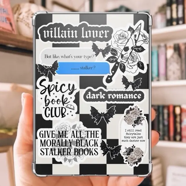 Dark Romance Kindle Insert | Glossy or Glitter Holo | Laminated Cardstock for Clear Case | Multiple Sizes smut reader Durable Digital Products Device