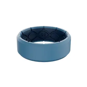 Groove Ring – Malibu Blue Silicone Wedding Ring for Men, Flexible Gym & Outdoor Band – Edge Malibu
