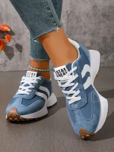 Women's Sporty Al-Gan Shoes, Spring & Fall Elegant Fashion Casual Round Toe Low Top Design Lace-Up Thick Sole Outdoor Running Shoes