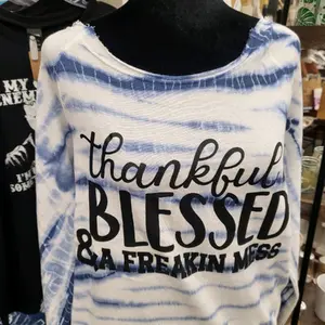 Thankful, Blessed and a Freakin Mess, MV Sports, Off-The-Shoulder, Tie Dye