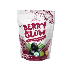 Glowming Berry Acai Drink Mix with Marine Collagen Glutathione 10 Sachets Berry Flavor Beverage Sweetened with Stevia
