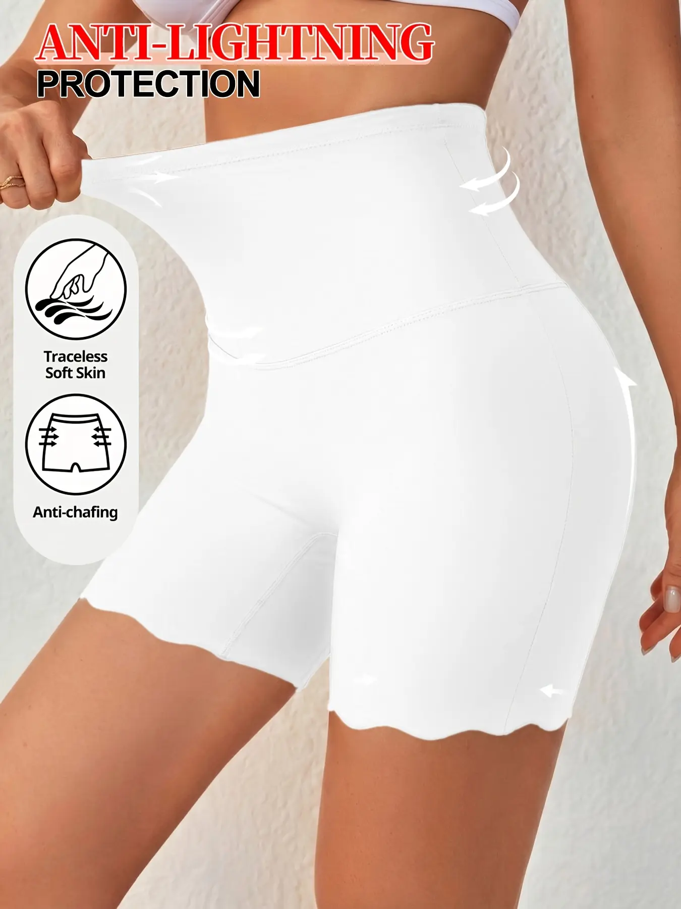 1PCS High-Waisted Seamless Tummy Control Women's Ice Silk Cooling Shapewear Boxer Briefs Anti-Friction Safety Underwear