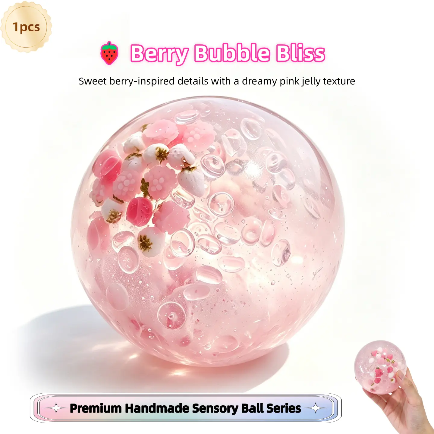 Premium Handmade Sensory Squishy Ball - Crystal Jelly & Cloud Mud Slow Rise Squishy Stress Relief Toy, Soft Stretchy ASMR Squeeze Gadget for Kids & Adults (Squishies Stress Relief Item), Stress Relief Gadgets