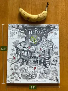 “Speedo Frog's House" Coloring Book: it's an activity book, Scavenger hunt, anxiety relief, bringer of humor and puns on heavy duty 140 gsm paper for most mediums. Love frogs? Then this book is for you!