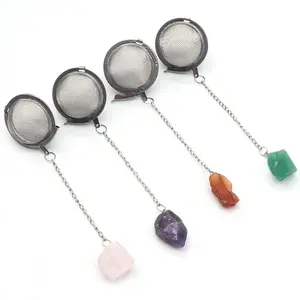 Crystal Tea Infuser - Stainless Steel Reusable Filter with Gemstones