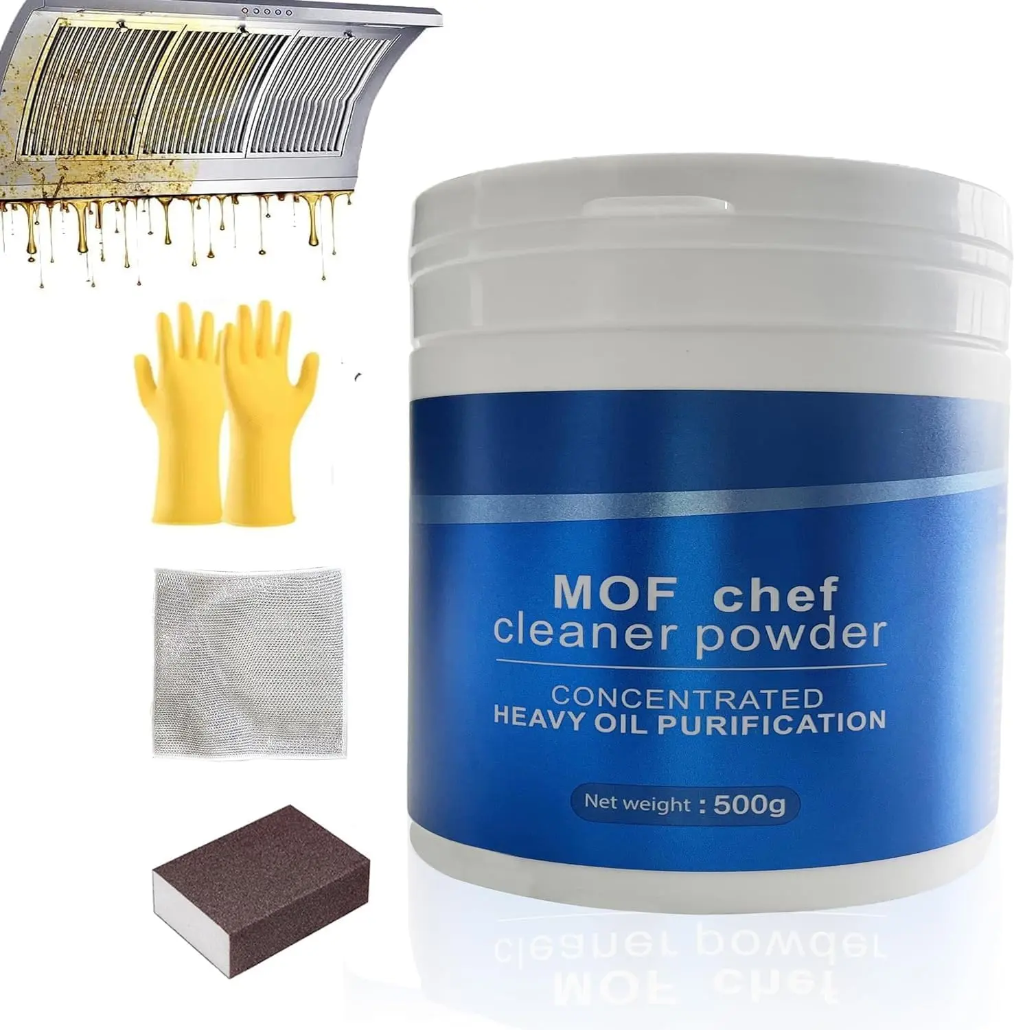 M.O.F-CHEF Kitchen Cleaner, Mof Chef Cleaner Powder, kitchen all-purpose powder cleaner.(500g)