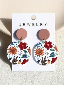 Daisy Flower Pattern Acrylic Earrings, Flower Stud Earrings, Fashionable Jewelry for Women & Girls, Trendy All-match, Versatile Earrings & Exquisite Jewelry for Birthday Gift