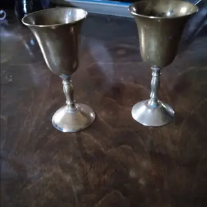 set of 2 brass goblets