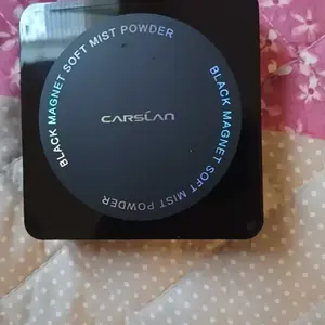 CARSLAN Black Magnet Pressed Setting Powder, 24H Longlasting Oil Control Translucent Powder, Poreless, Waterproof, Lightweight, No Caking, Talc Free