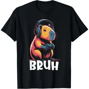 Bruh Video Games  Capybara T-Shirt