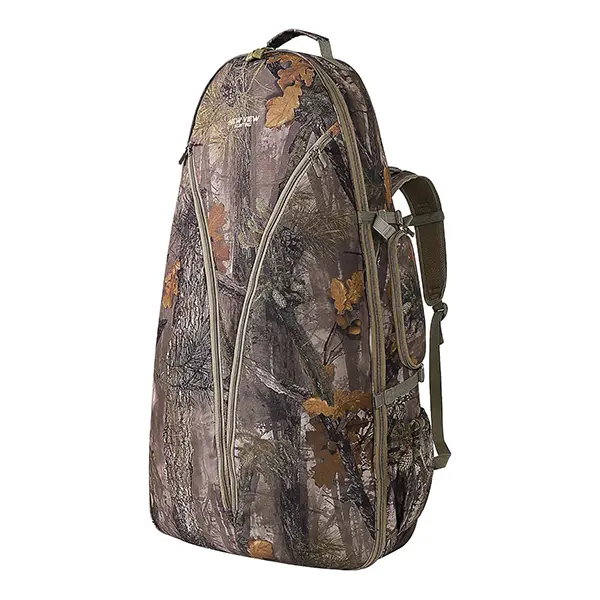 NEW VIEW Soft Crossbow Case, Camouflage Crossbow Bag with Thick Padding, Fleece Lining, 7 Pockets & Adjustable Straps, Hunting Crossbow Backpack for Compact Crossbows with Scope