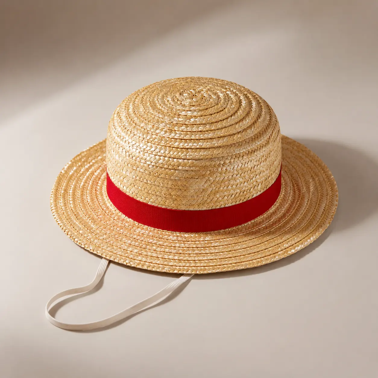 [Lark Pine] One 1Pcs Hand-Woven Anime-Style Back-worn-Straw Hat with Red Band - Classic Summer Accessory for men sohochic character design, One Pieces, Classic Shape