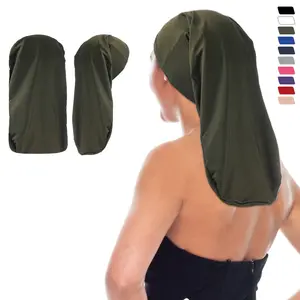 2pcs,  Unisex Dreadlock Cap Turbans Women Stretch Under Caps Solid Color Milk Silk Long Tube Cap