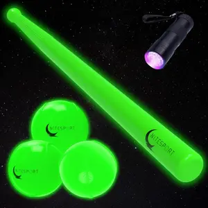 Glow in The Dark Baseball Bat with Balls and UV Light – Great Gift for Kids