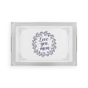 Elegant Acrylic Serving Tray, Perfect Gift for Mom, Kitchen Decor, Wedding Gift, Birthday Present, Home Entertaining Plates Family Clear